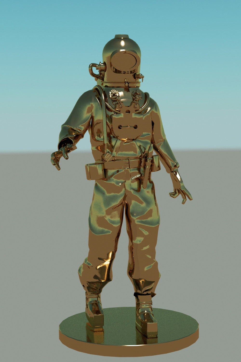 Roquayrol-Denayrouze man in diving suit 3D model_6
