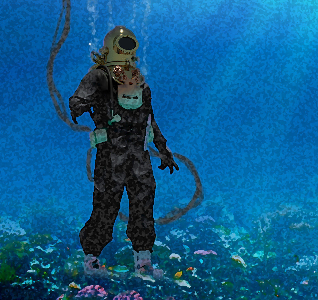 Roquayrol-Denayrouze man in diving suit 3D model_5