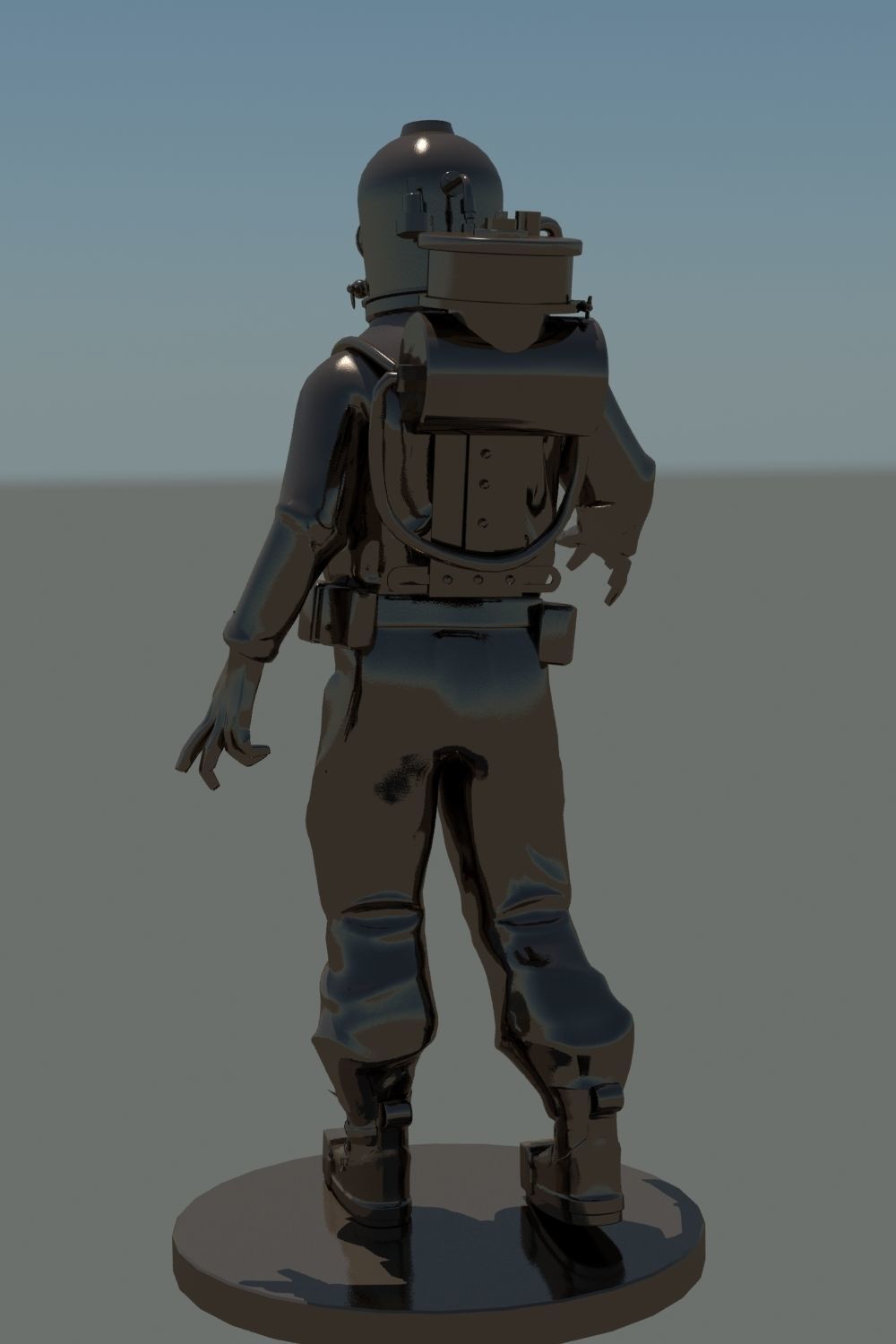 Roquayrol-Denayrouze man in diving suit 3D model_8