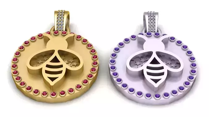 This elegant gold bee pendant