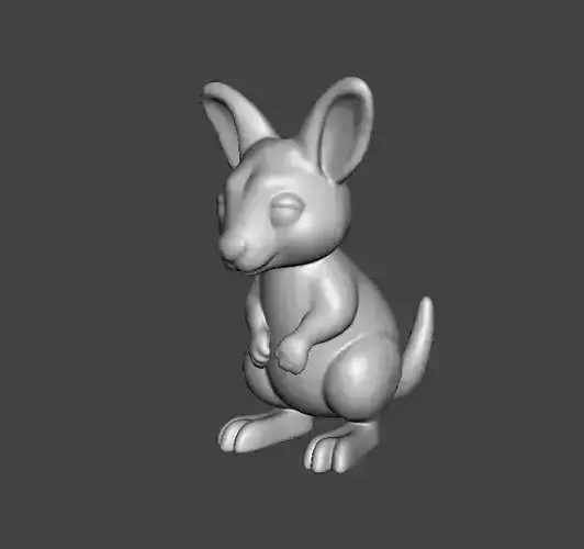 LITTLE KANGAROO FIGURE STATUE SCULPTURE MODEL ANIMAL KAWAII