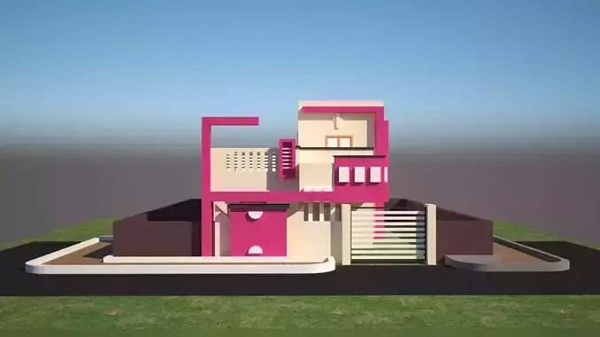 Exterior House design in Revit and rendering in vray