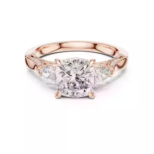 Cushion Pear Cut Diamond Engagement Wedding Ring 3DM STL Video 3D print model