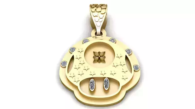  Golden Mushroom Pendant