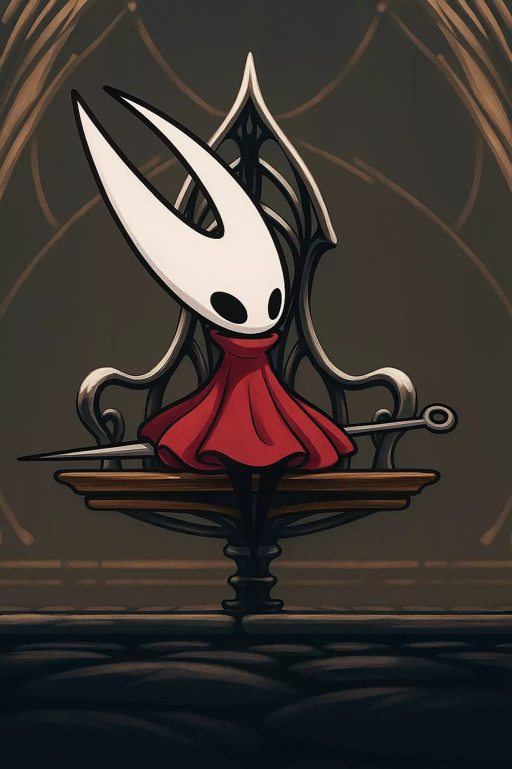 Hornet on Bench Hollow Knight Silksong STL 3D Print Model 3D print model_0