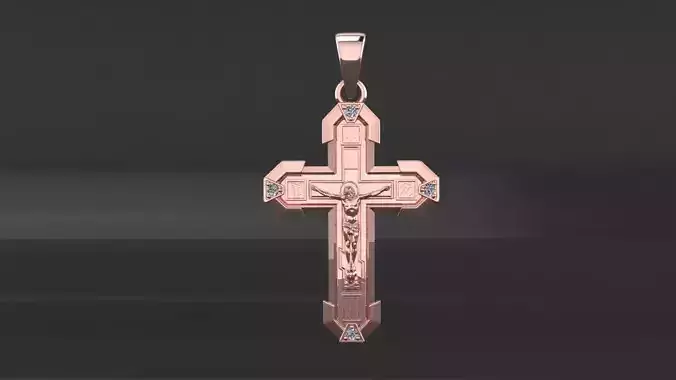 Orthodox Cross Pendant Diamond