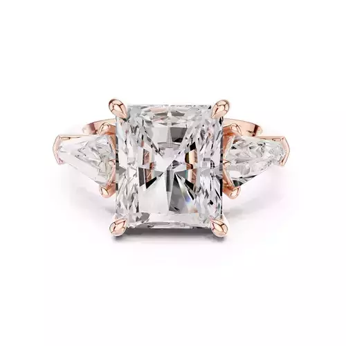 Three Stone Radiant and Shield Diamond Wedding Ring File Video