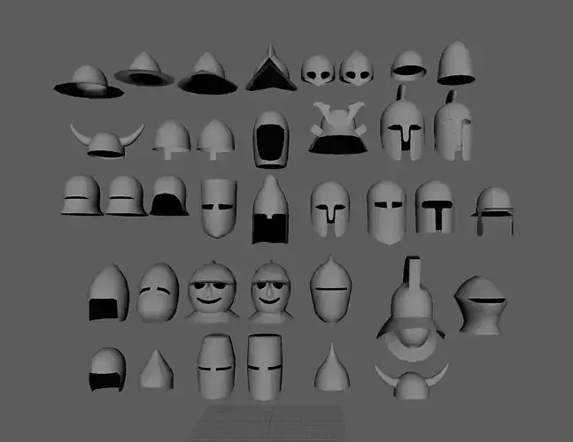 MedievalHelmetCollection3DModel