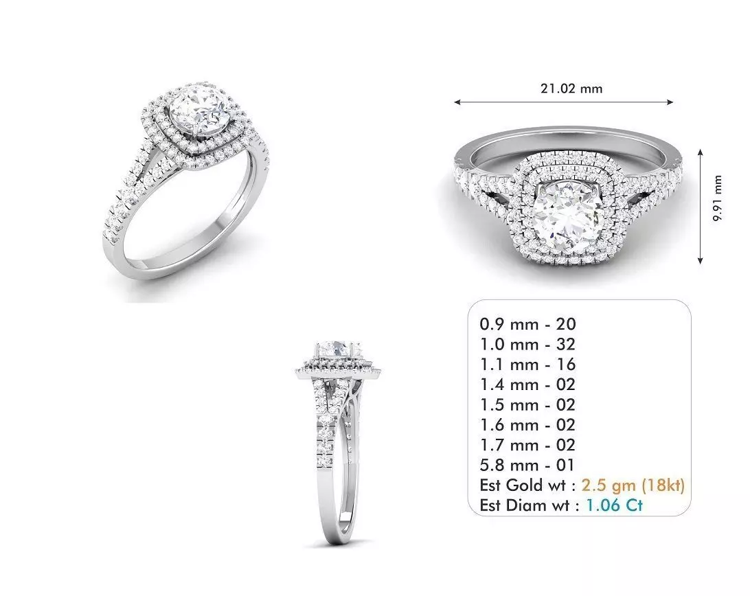 Diamond Wedding Ring 82 3D print model