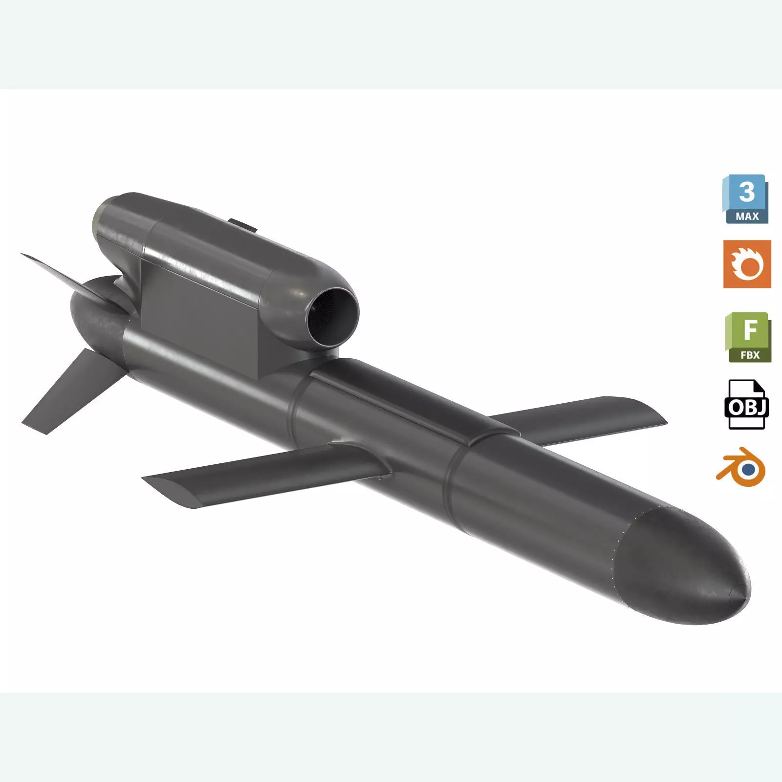 FP-5 Flamingo Ukrainian ground-launched cruise missile  3D model_0