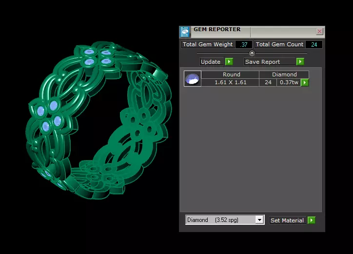 Floral Filigree Diamond Eternity Bands in Gold and Platinum 3D print model_5