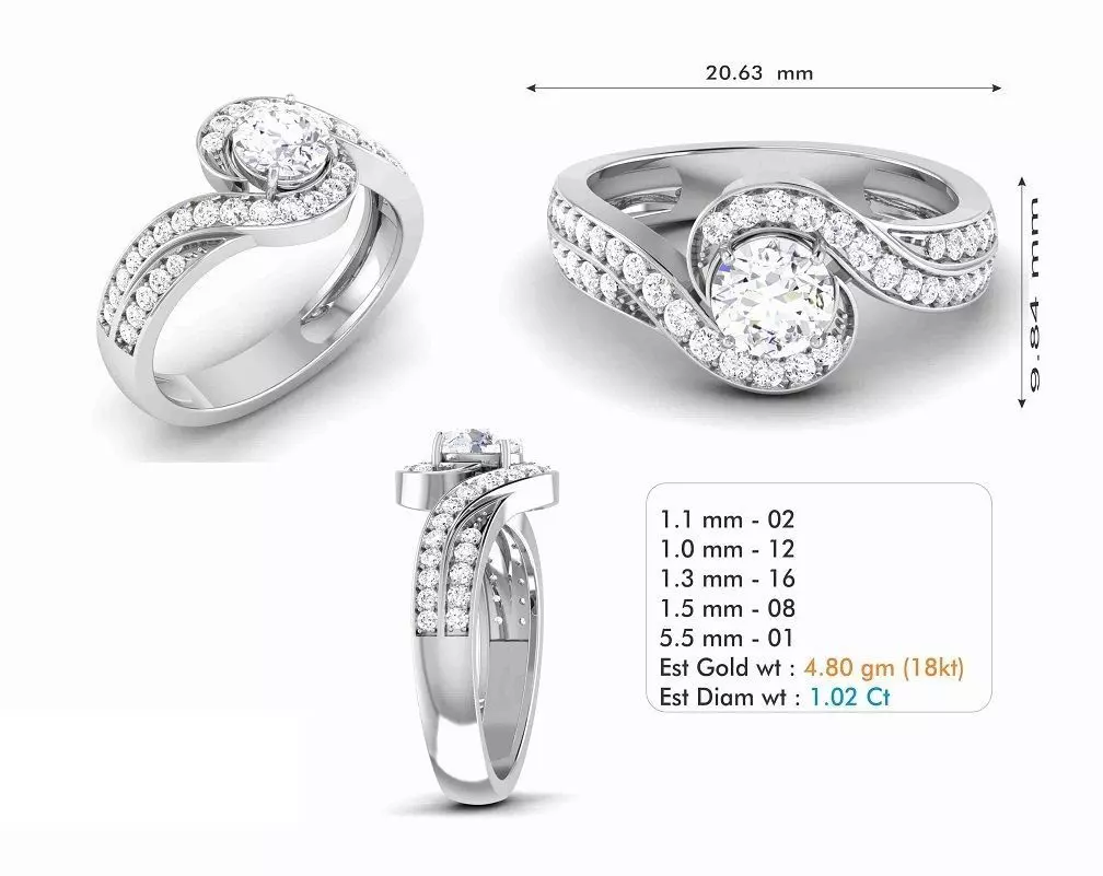 Diamond Wedding Ring 339 Free 3D print model