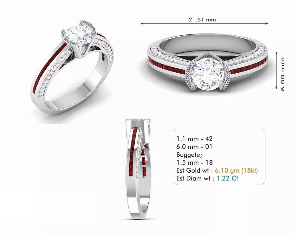 Diamond Wedding Ring 331 Free 3D print model