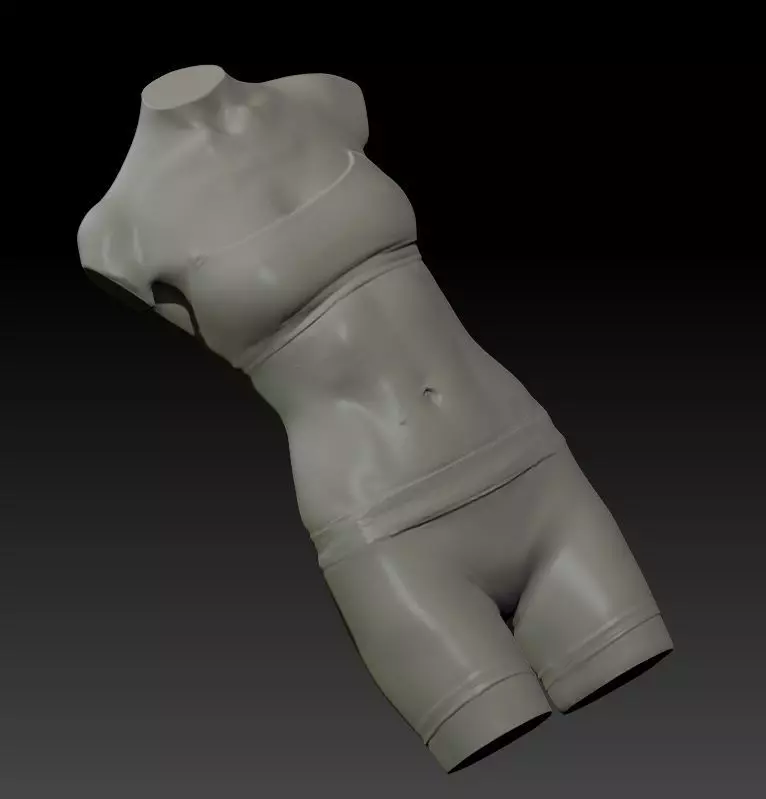female torso 3D scan 3D print model_0