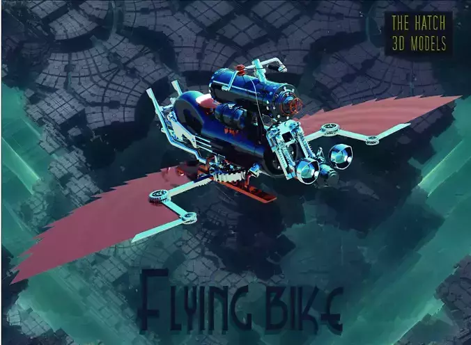 Fantasy Flying bike 3D model