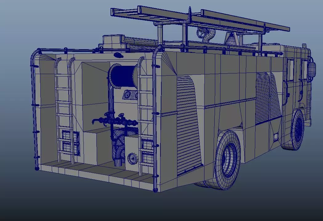 Fire Truck 3d Model 3D model_6