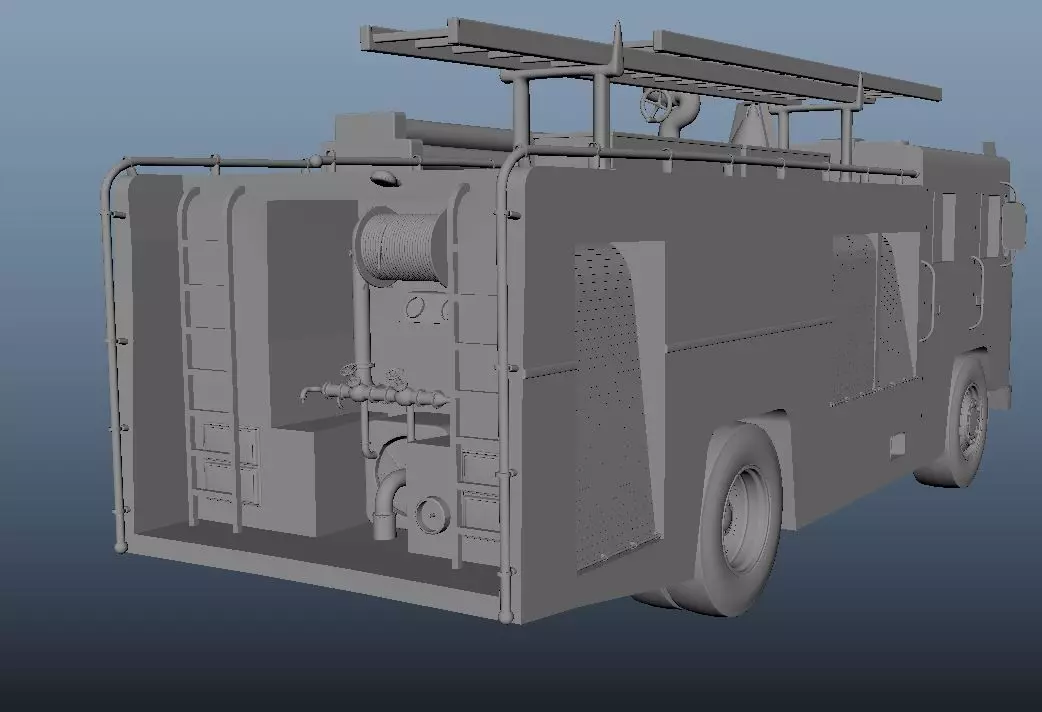 Fire Truck 3d Model 3D model_3