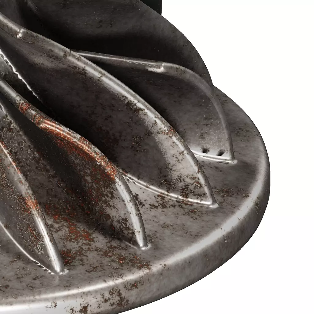 Rusty Centrifugal Pump Impeller 3D model_1