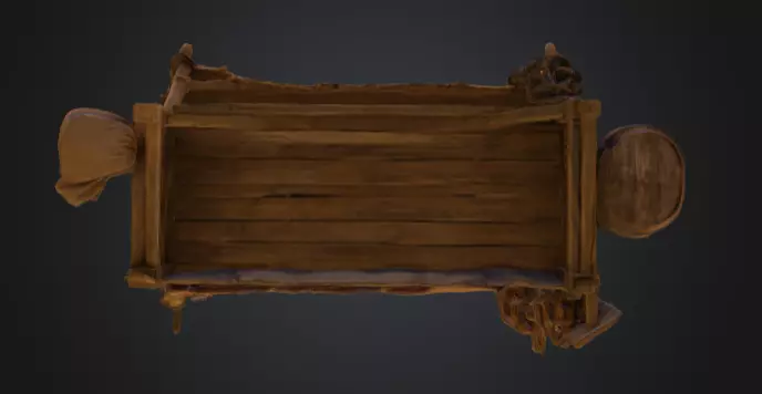 Medieval Market Stall Low-poly 3D model_16