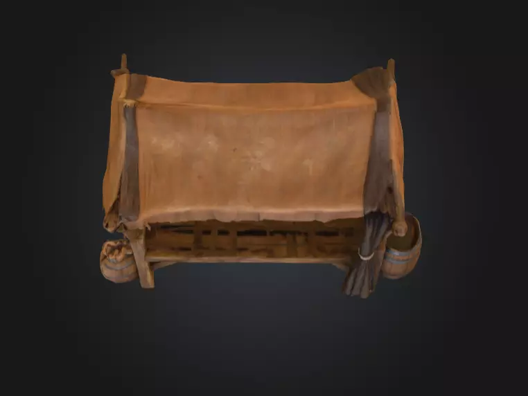 Medieval Market Stall Low-poly 3D model_8