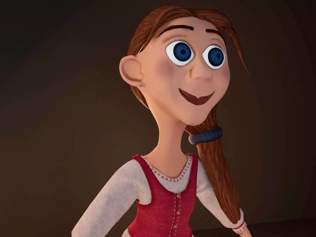 Stylized 3D Female Character Low-poly 3D model_1