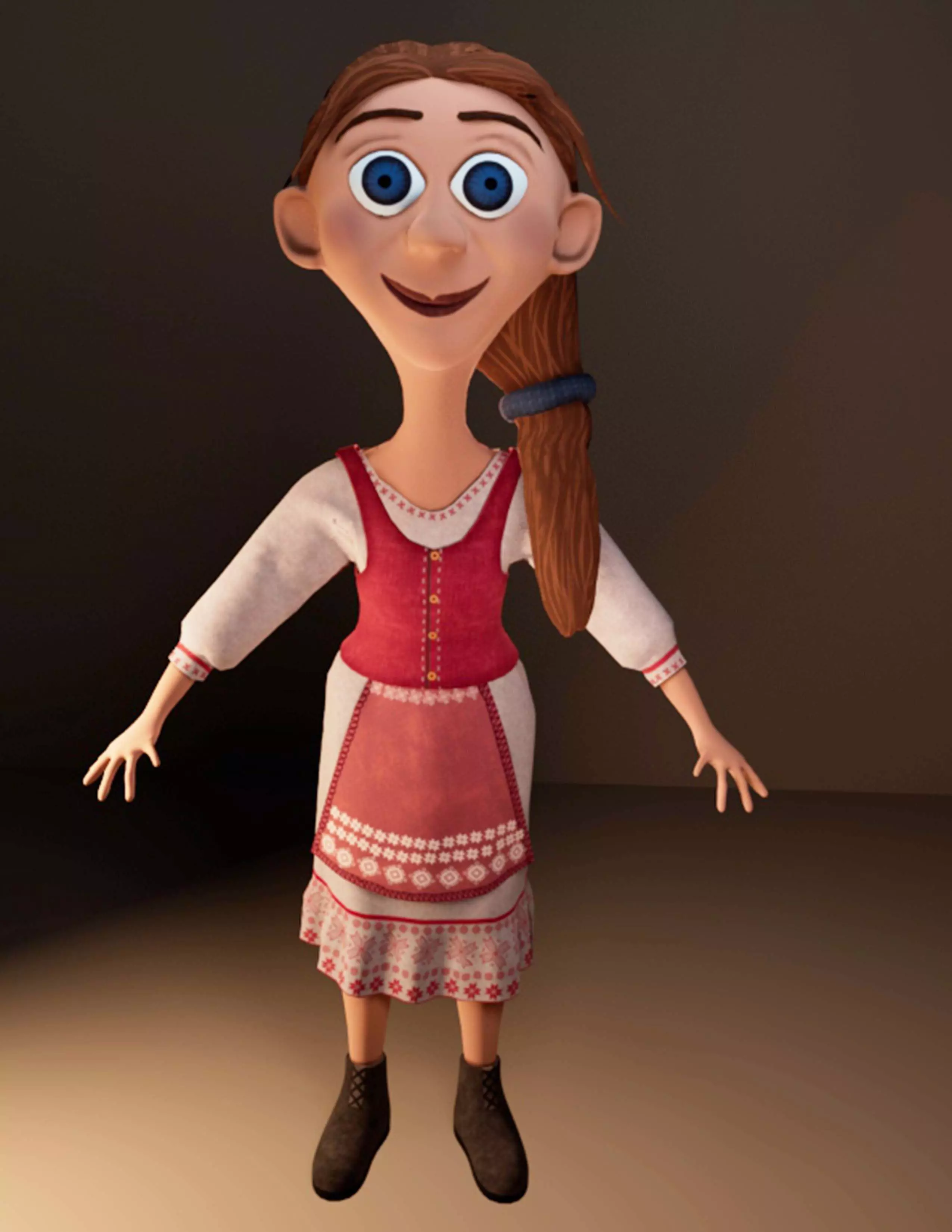 Stylized 3D Female Character Low-poly 3D model_2