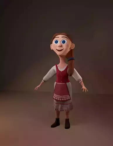 Stylized 3D Female Character Low-poly 3D model Stylized 3D Female Character Low-poly 3D model