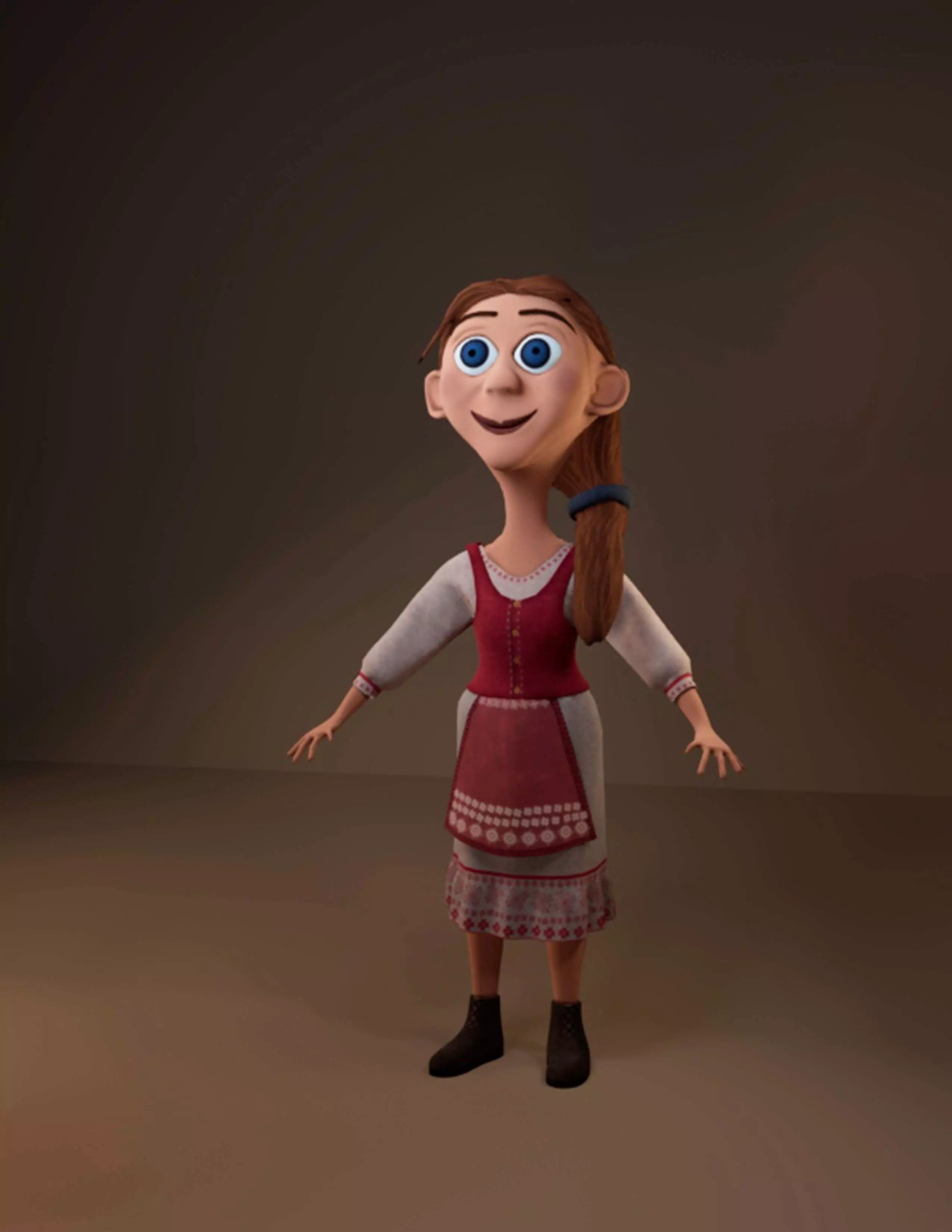 Stylized 3D Female Character Low-poly 3D model_0