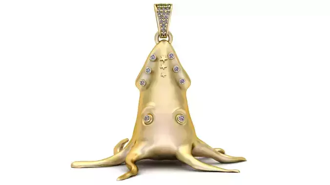  Golden Squid Pendant