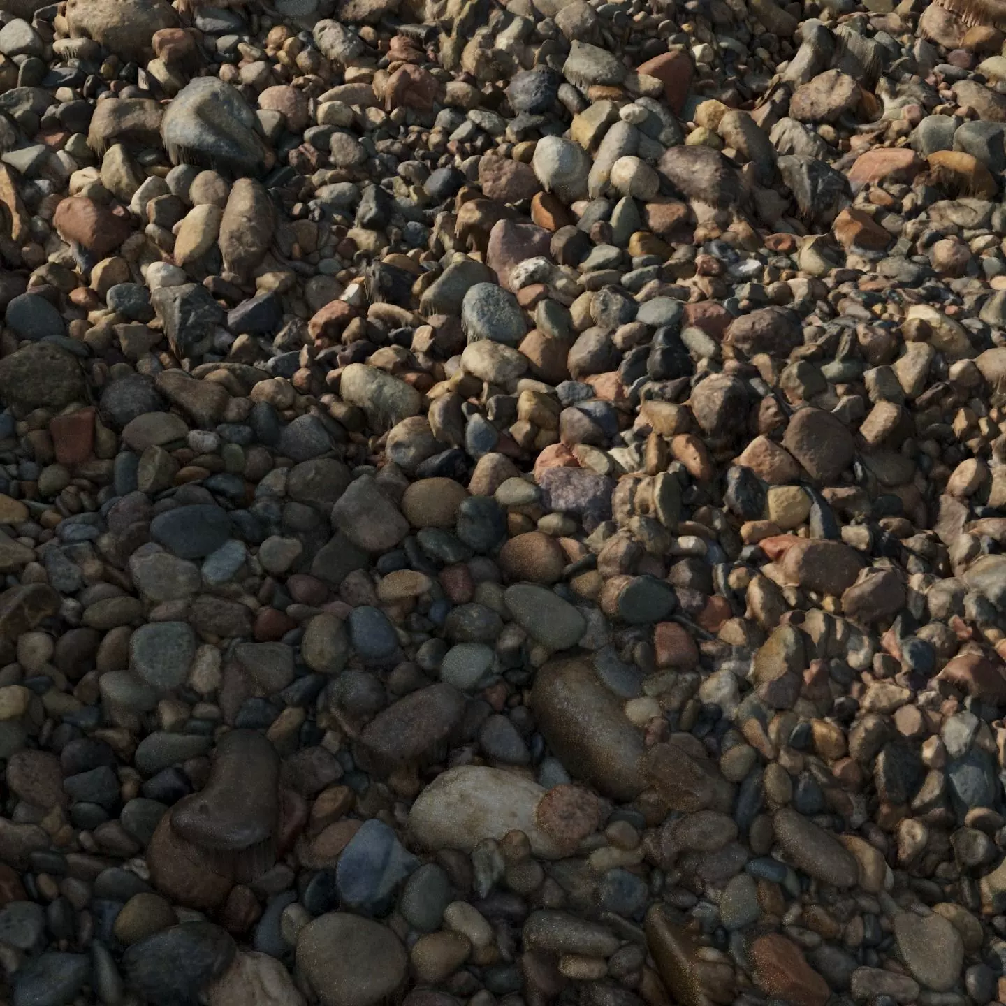 River gravel material 07 3D model_3