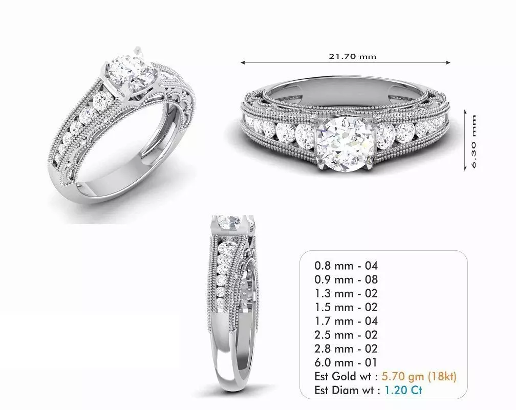 Diamond Wedding Ring 275 3D print model