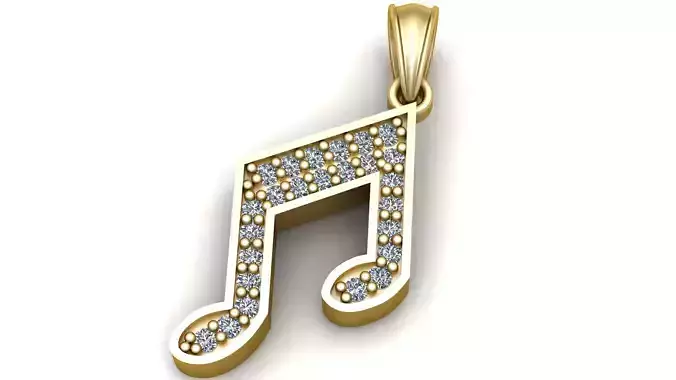 Gold Music Note Pendant