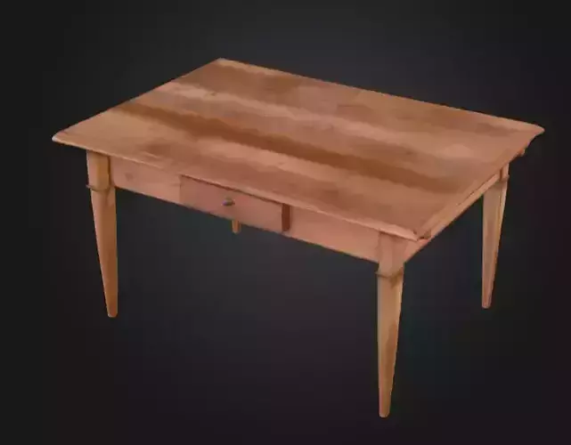 Wooden Table with Drawer is a detailed 3D furniture Low-poly 3D model