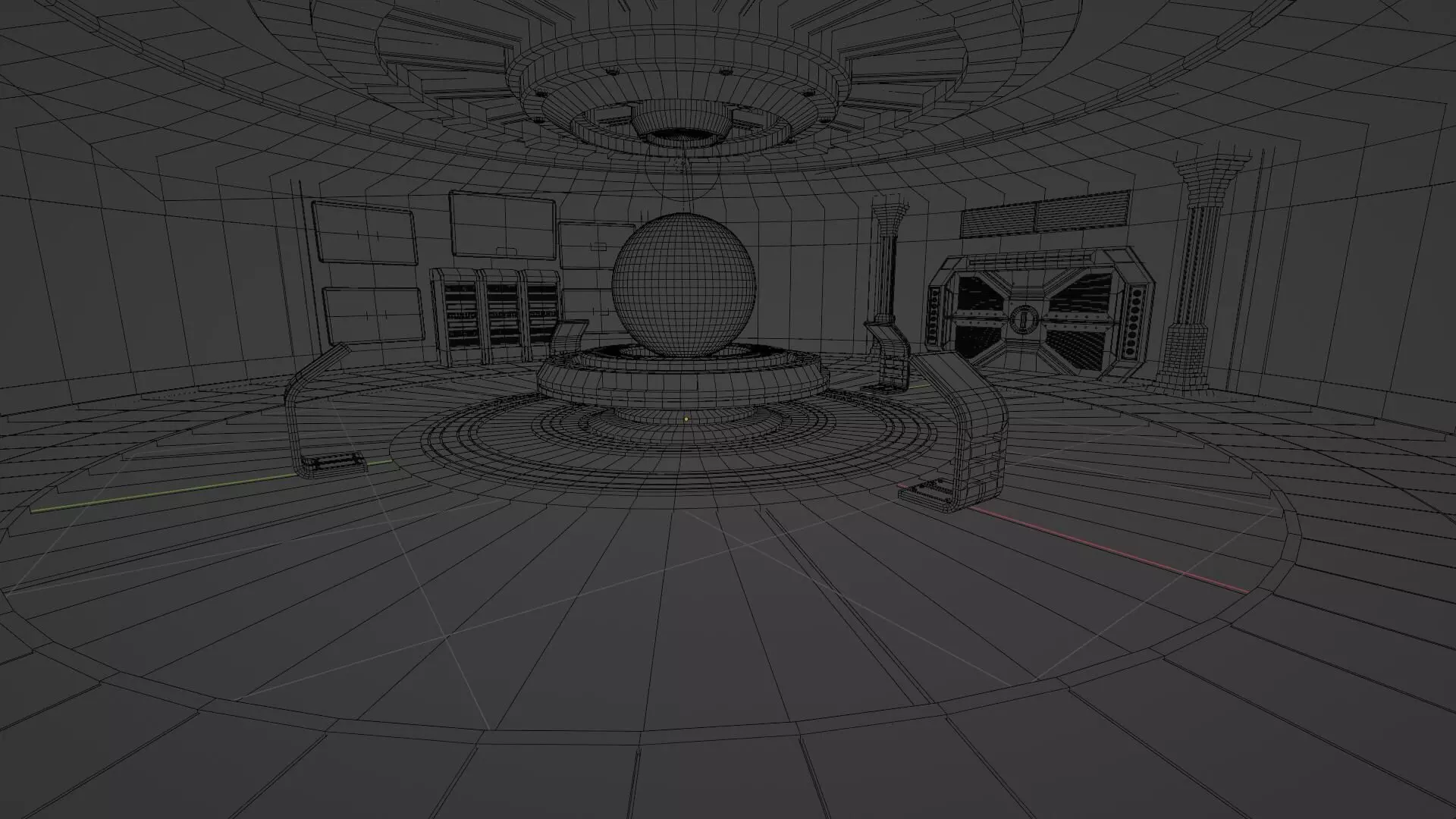Sci-Fi Command Room Interior With 25 Sci-Fi Music Tracks Low-poly 3D model_22