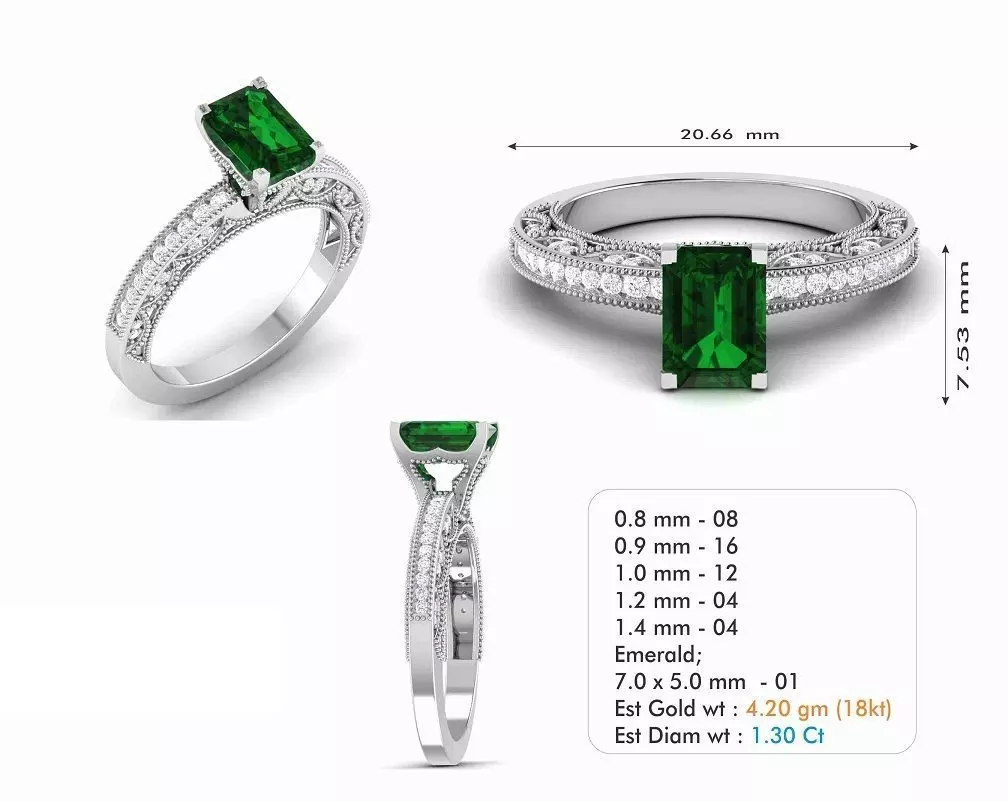 Diamond Wedding Ring 253 Free 3D print model