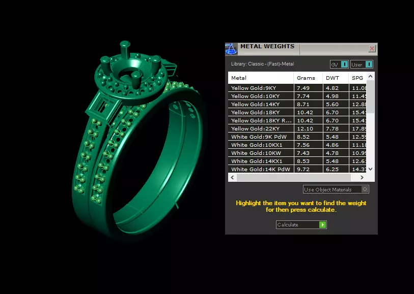 Luxury Dual-Tone Gemstone Wedding Rings 3D model 3D print model_9