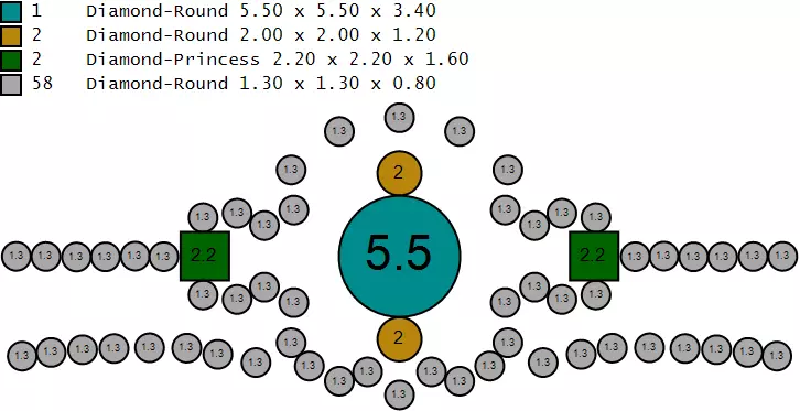 Luxury Dual-Tone Gemstone Wedding Rings 3D model 3D print model_4