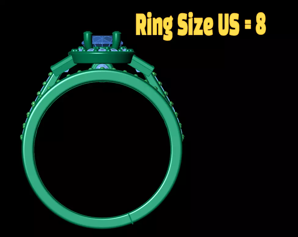 Luxury Dual-Tone Gemstone Wedding Rings 3D model 3D print model_8