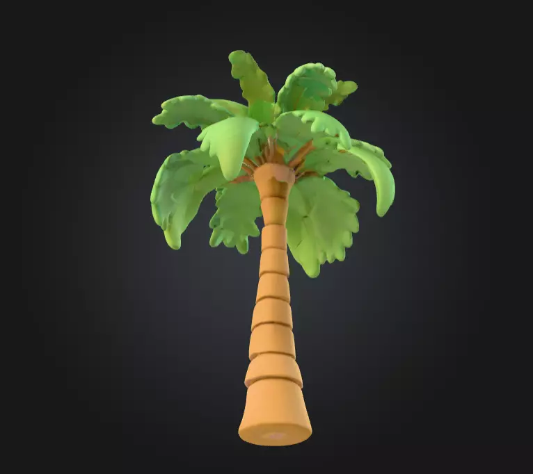 Tropical Palm Tree Low-poly 3D model_12