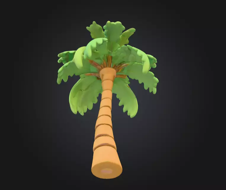 Tropical Palm Tree Low-poly 3D model_2