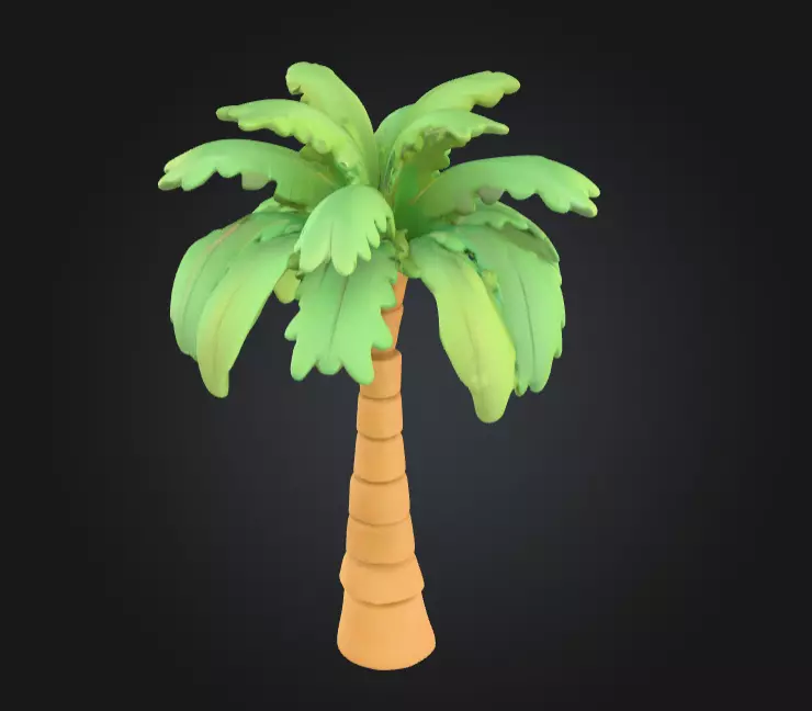 Tropical Palm Tree Low-poly 3D model_1