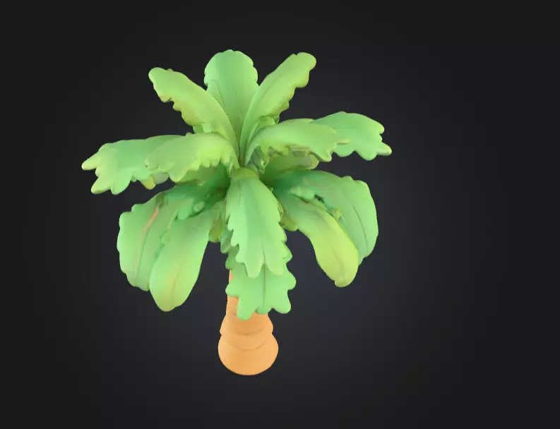 Tropical Palm Tree Low-poly 3D model_9
