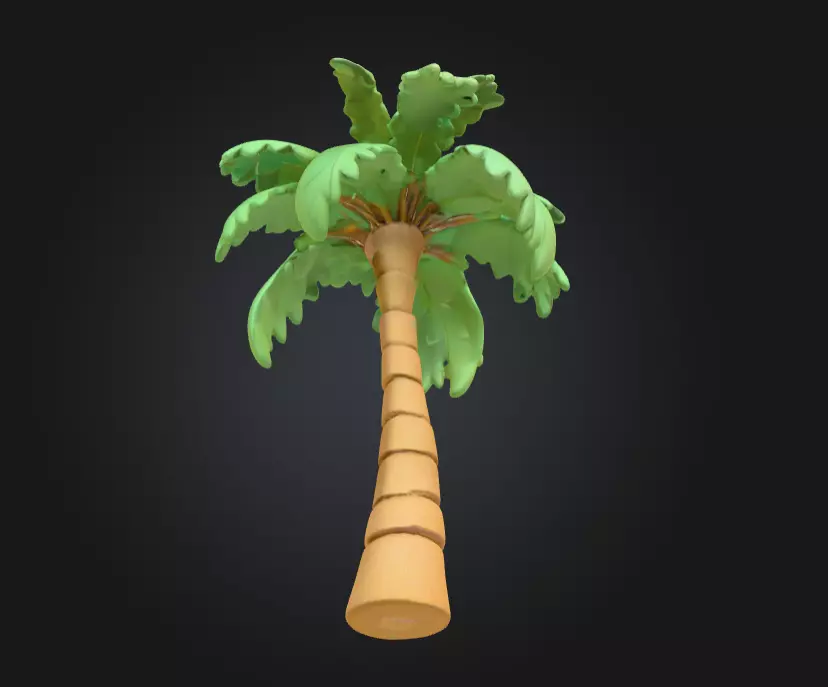 Tropical Palm Tree Low-poly 3D model_4