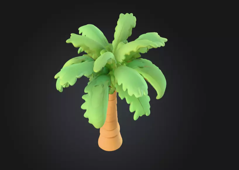 Tropical Palm Tree Low-poly 3D model_7