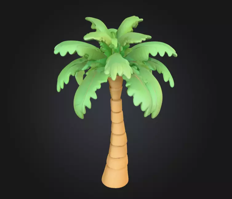 Tropical Palm Tree Low-poly 3D model_0