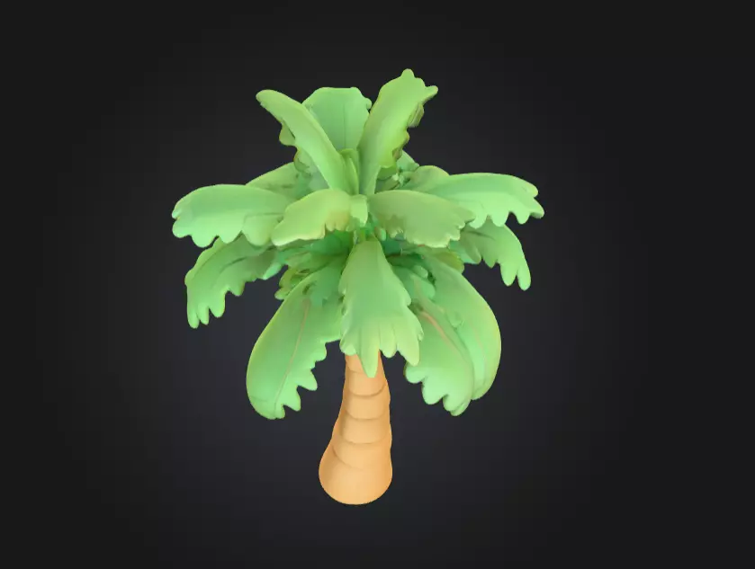 Tropical Palm Tree Low-poly 3D model_8