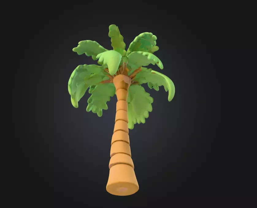 Tropical Palm Tree Low-poly 3D model_3