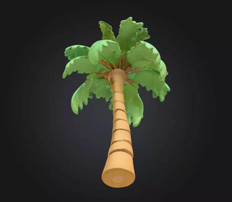Tropical Palm Tree Low-poly 3D model_11