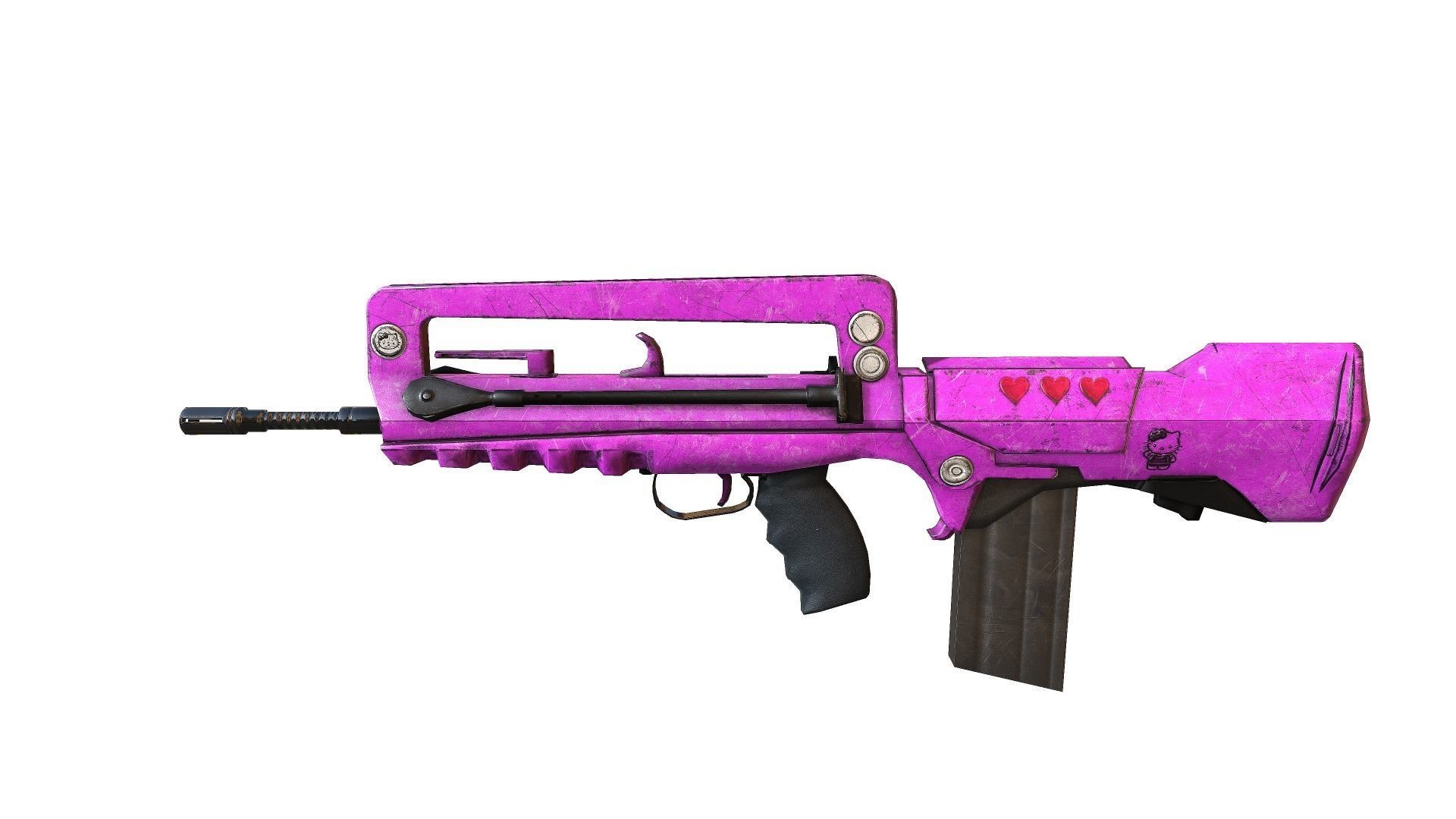 famas gun with handle Low-poly 3D model_7