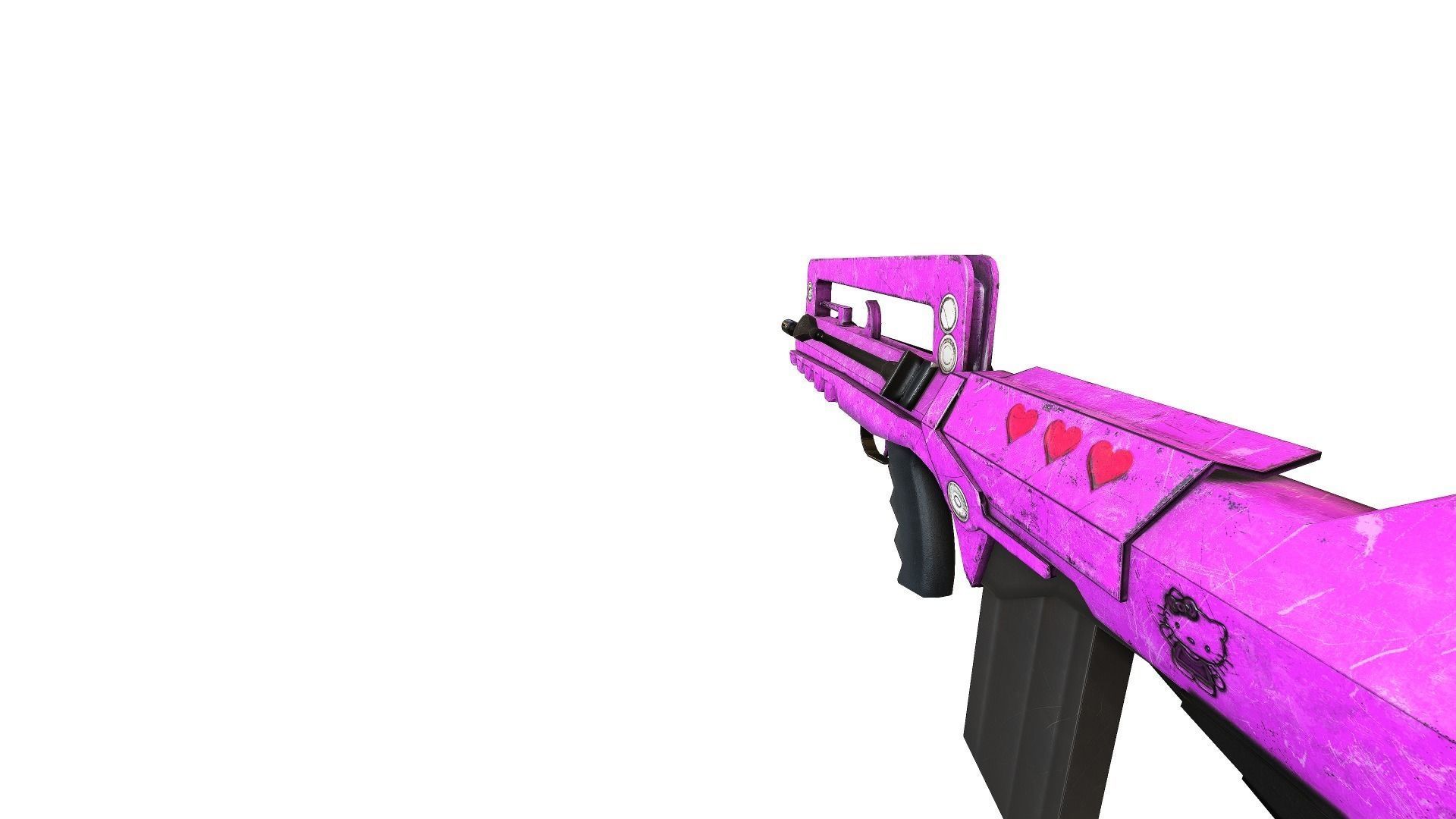 famas gun with handle Low-poly 3D model_5